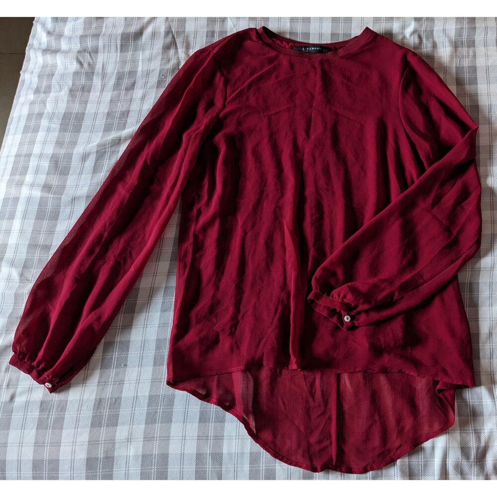 Zara Long Sleeve Blouse (Red Size X Small)